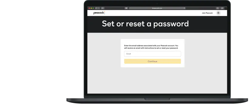Reset password on peacocktv.com