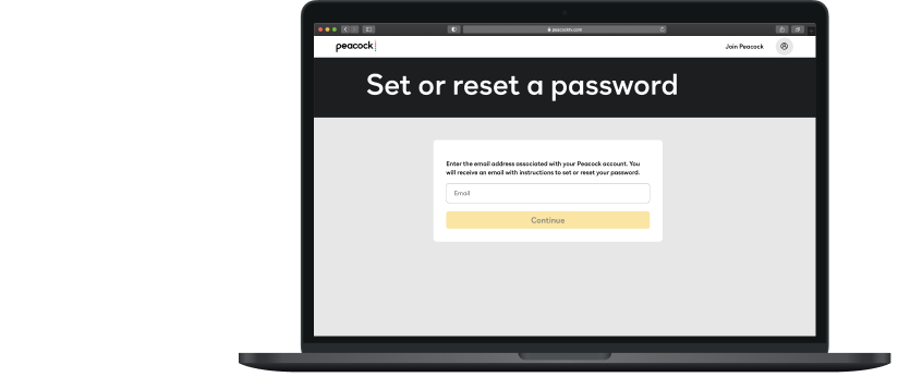 Reset password on peacocktv.com