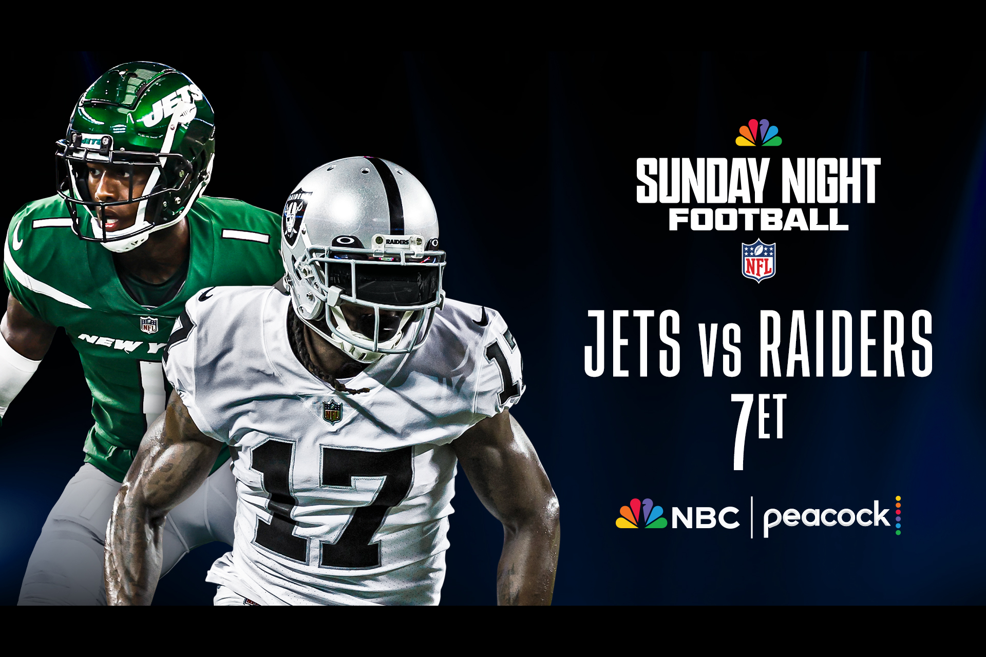 Jets vs. Raiders on Sunday Night Football on Peacock and NBC
