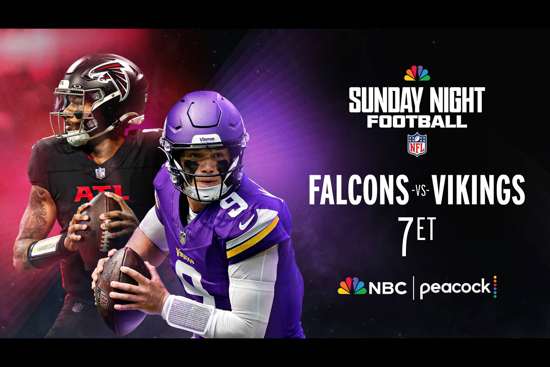 Michael Penix Jr. and J.J. McCarthy feature on Sunday Night Football: Falcons vs. Vikings LIVE Sept 14 at 7p ET on Peacock and NBC.