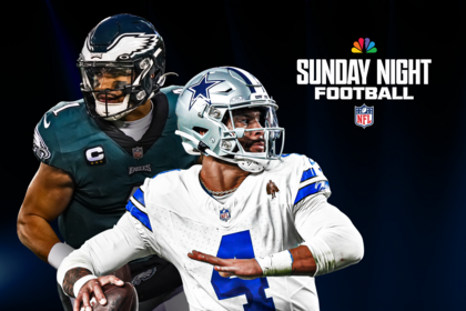 The Philadelphia Eagles will play the Dallas Cowboys on Sunday Night Football on Peacock and NBC