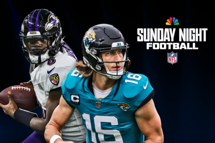 Lamar Jackson of the Baltimore Ravens and Trevor Lawrence of the Jacksonville Jaguars will compete on Sunday Night Football on Peacock and NBC.