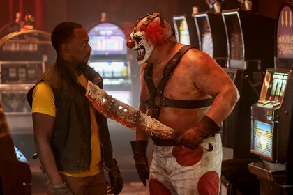 Anthony Mackie (L) and Samoa Joe (R) in Twisted Metal