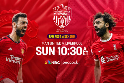 Man United will face Liverpool Sunday Apr 7 at 10:30a ET on Peacock and NBC