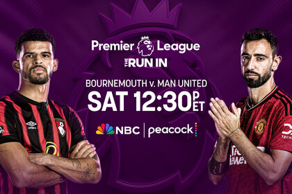 Bournemouth will play Man United Saturday at 12:30p ET on Peacock and NBC.