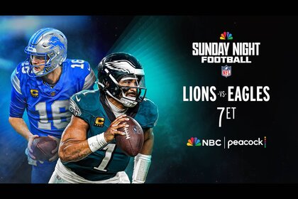 Jared Goff and Jalen Hurts feature on Sunday Night Football: Lions vs. Eagles at 7p ET on Peacock and NBC.