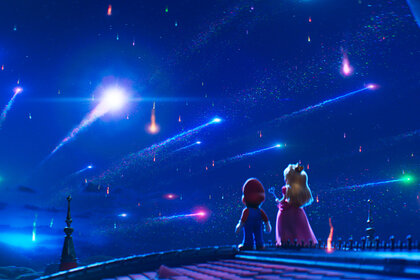 Princess Peach and Mario in Nintendo and Illumination’s The Super Mario Galaxy Movie (2026).