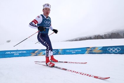 Ben Ogden trains Cross-Country Skiing for the Milano Cortina 2026 Winter Olympics.