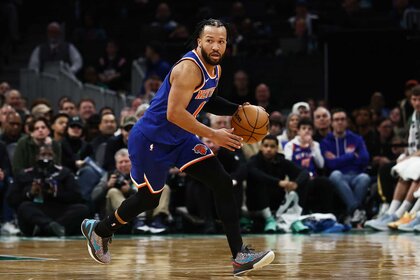 Jalen Brunson of the New York Knicks during the game against the Boston Celtics.