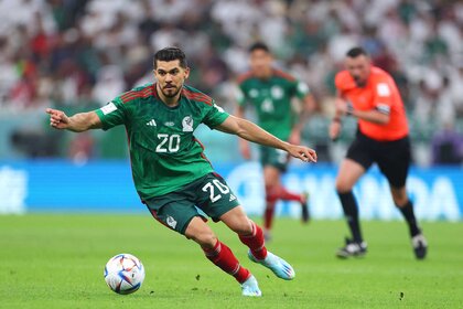 Henry Martin of Mexico runs with the ball during the FIFA World Cup Qatar 2022.