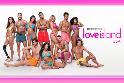 The cast posing together in Love Island USA Season 8.