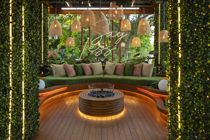 A seating area in Love Island USA Season 8 villa.