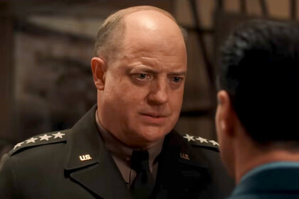 Brendan Fraser as Dwite Eisenhower in the film Pressure (2026).