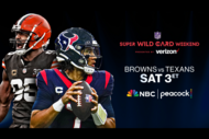The Cleveland Browns play the Houston Texans in Super Wild Card Weekend on Peacock and NBC