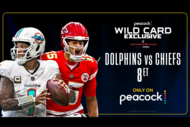 The Miami Dolphins face the Kansas City Chiefs in the NFL Wild Card Exclusive, Saturday at 8p ET only on Peacock