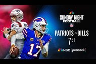 Drake Maye and Josh Allen will play on Sunday Night Football: Patriots vs. Bills at 7p ET on Peacock and NBC.