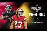 Michael Penix Jr., and Christian McCaffrey feature in Sunday Night Football: Falcons vs. 49ers at 7p ET on Peacock and NBC