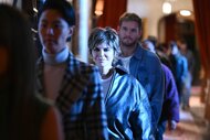 Lisa Rinna walking in the hallway on The Traitors Season 4 Episode 6.