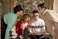 Johnny Weir, Candiace Dillard Bassett ,Stephen Colletti, and Eric Nam during a mission on The Traitors.