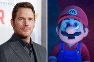 A split of Chris Pratt and Mario from The Super Mario Galaxy Movie (2026).