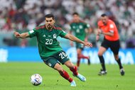 Henry Martin of Mexico runs with the ball during the FIFA World Cup Qatar 2022.