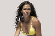 Beatriz wears a yellow swimsuit in Love Island USA Season 8.