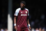Tammy Abraham of Aston Villa reacts during the Premier League match between Fulham and Aston Villa.