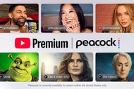 Various Faces around the Youtube Premium Logo and the Peacock Logo.