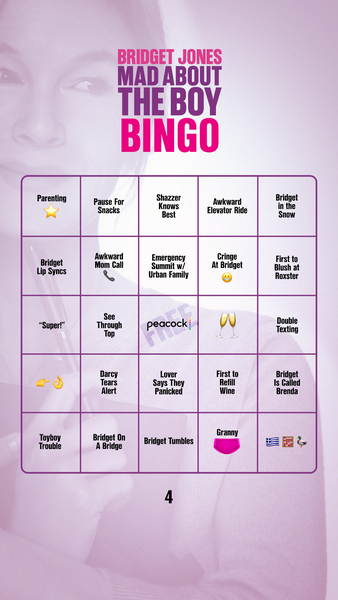 Bridget Bingo Card 4