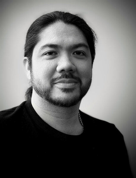 A black and white portrait of Jeff Hays.