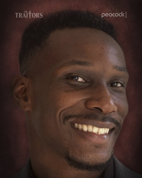 Q Burdette's cast portrait in The Traitors Season 6.