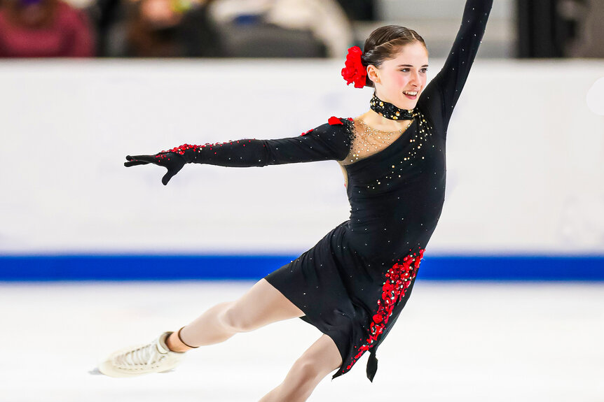 Isabaeu Levito. Watch the Figure Skating Grand Prix de France this week on Peacock.