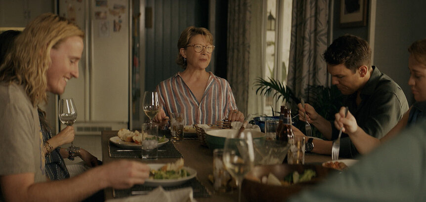 Conor Merrigan-Turner, Annette Bening and Jake Lacy (L-R) in Apples Never Fall