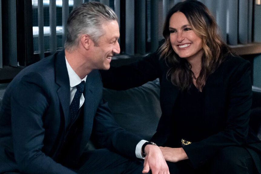 Peter Scanavino (L) and Mariska Hargitay (R) in Law & Order SVU