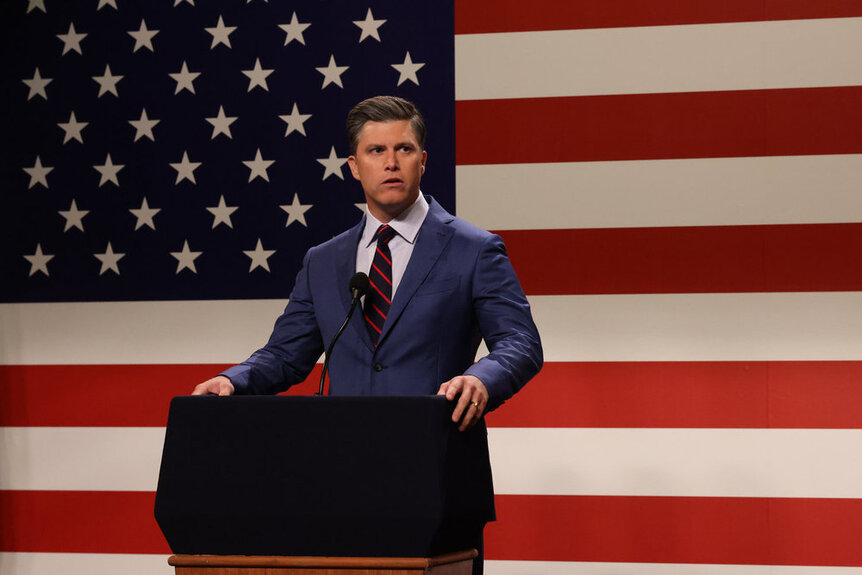 Colin Jost as Pete Hegseth during the “Pete Hegseth” Cold Open on Saturday, October 4, 2025