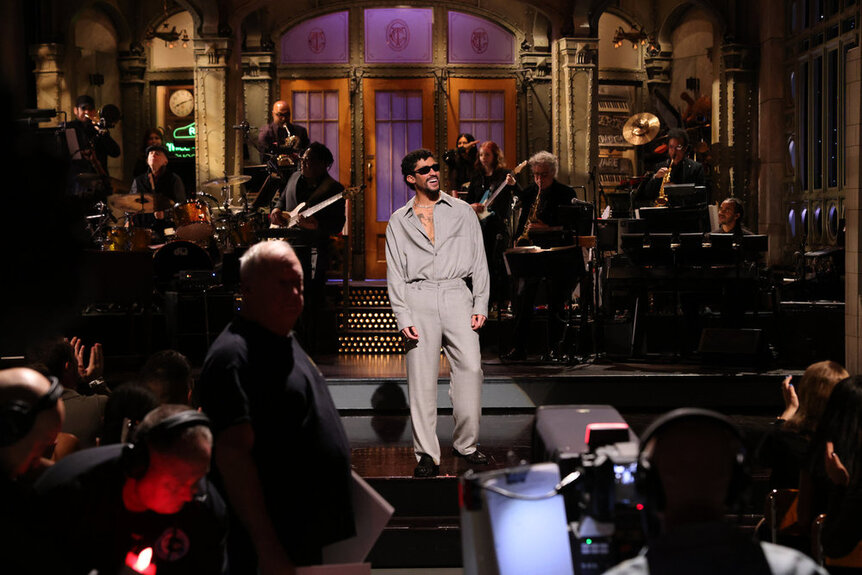 Host Bad Bunny during the Monologue on Saturday, October 4, 2025