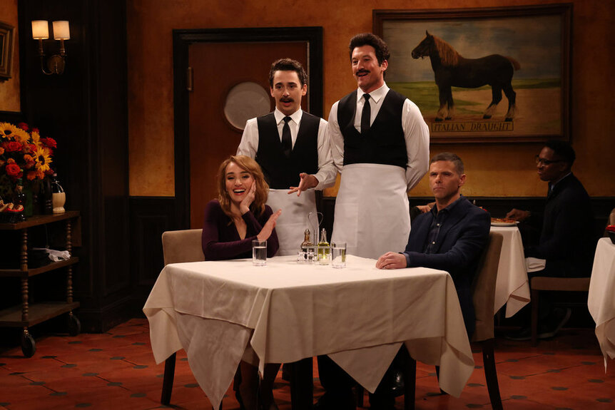 Miles Teller SNL Italian Restaurant Date