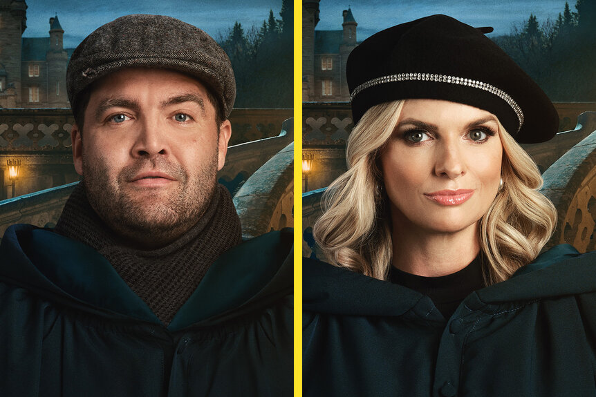 A split featuring Chris "CT" Tamburello and Trishelle Cannatella on The Traitors Season 2.