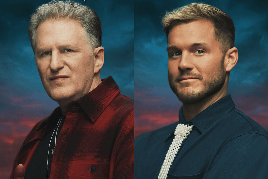 A split featuring Michael Rappaport and Colton Underwood on The Traitors Season 4.