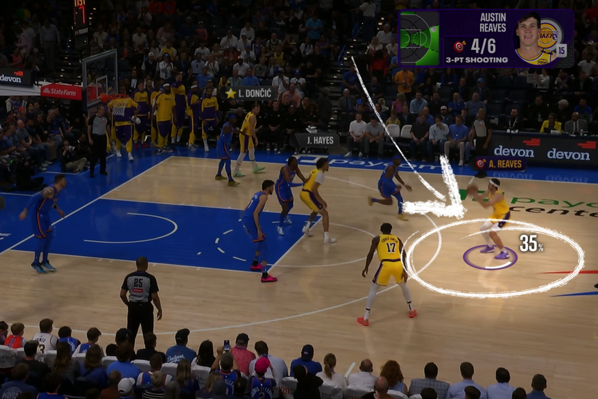 View of basketball game