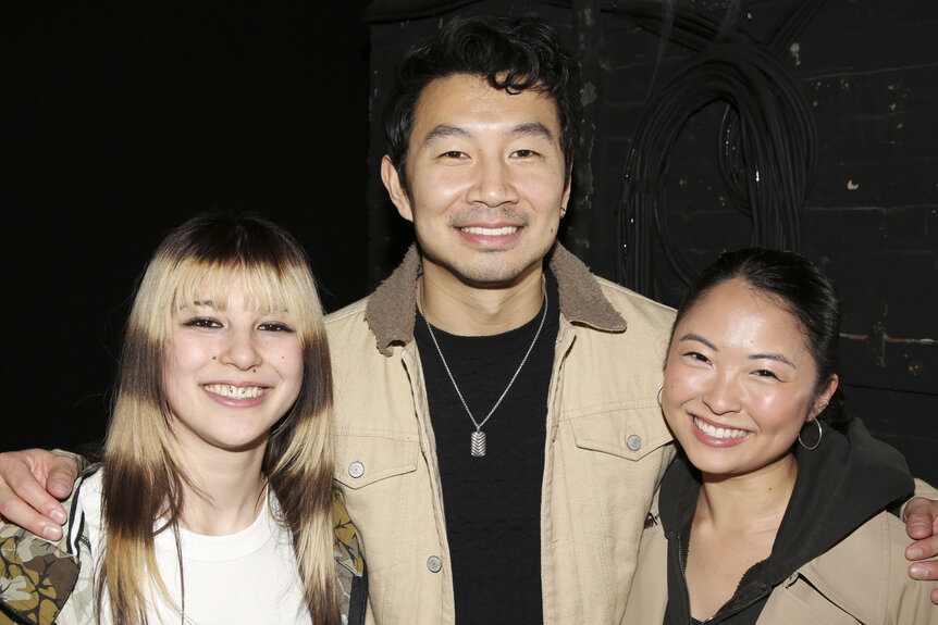 Alysa Liu, Simu Liu and Allison Hsu pose and smile together.