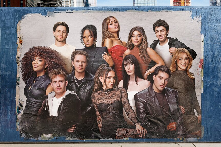 The Full cast of Next Gen NYC Season 2 on a poster in a NYC street.