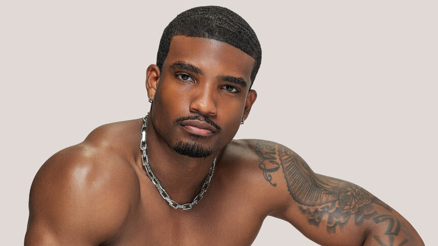Tino casa amor bombshell portrait in Love Island USA Season 8.