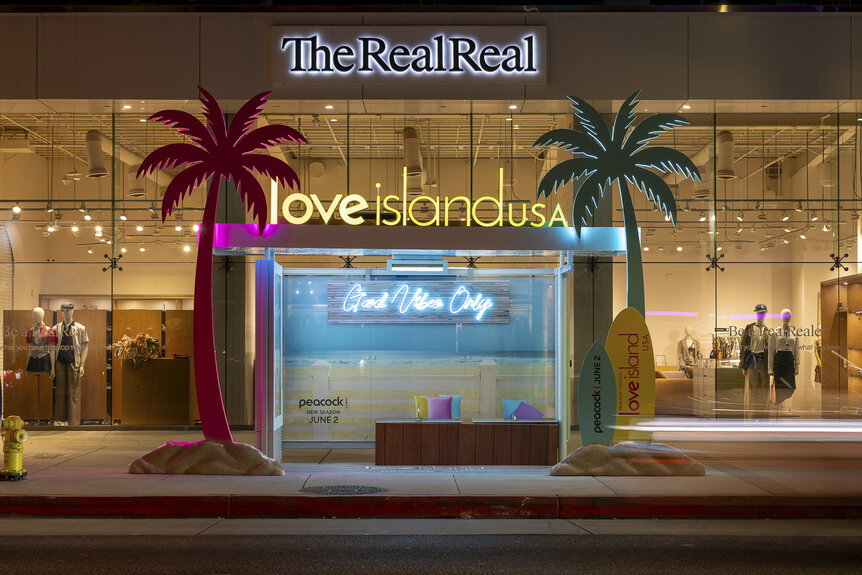 Designed bus shelters for Love Island USA Season 8.