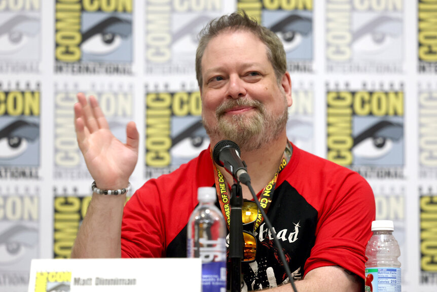 “Dungeon Crawler Carl” Author Matt Dinniman on stage at Audible’s Official San Diego Comic-Con Panel.
