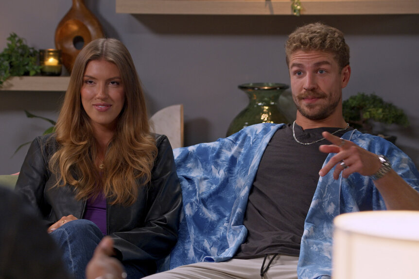 Marissa Meyer and Adam Dehmlow sitting together in Married at First Sight Season 20 Episode 6.